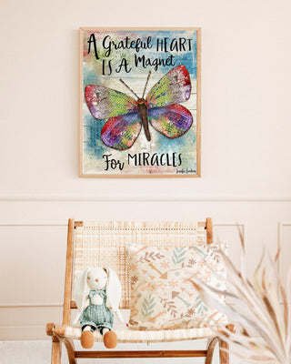 Grateful Heart Butterfly Art Print