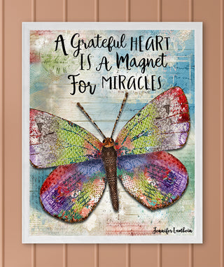 Grateful Heart Butterfly Art Print