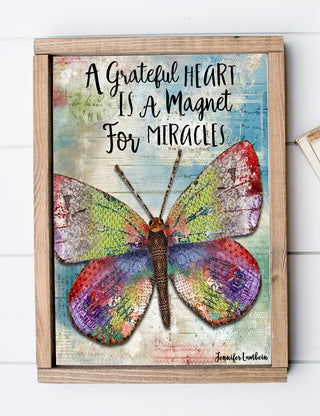 Grateful Heart Butterfly Art Print