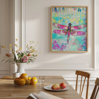 Argyle Glow Dragonfly Art Print