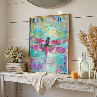 Argyle Glow Dragonfly Art Print