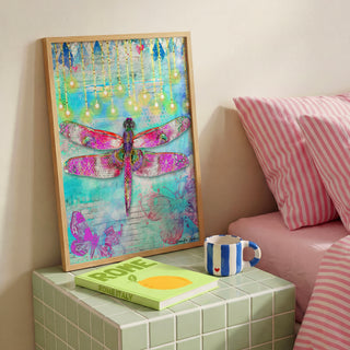 Argyle Glow Dragonfly Art Print