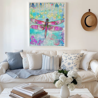 Argyle Glow Dragonfly Art Print