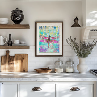 Argyle Glow Dragonfly Art Print