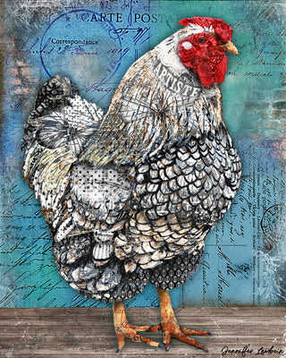 Artiste Hen Art Print  - Blue Edition