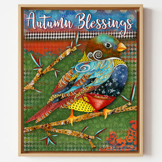 Autumn Blessings Bird Art Print - Coffee & Tea Stars