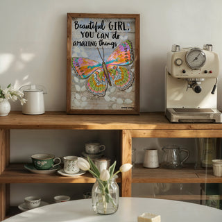 Beautiful Girl Butterfly Art Print