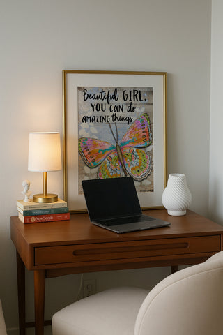 Beautiful Girl Butterfly Art Print