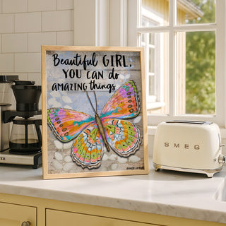 Beautiful Girl Butterfly Art Print