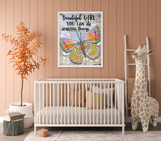 Beautiful Girl Butterfly Art Print