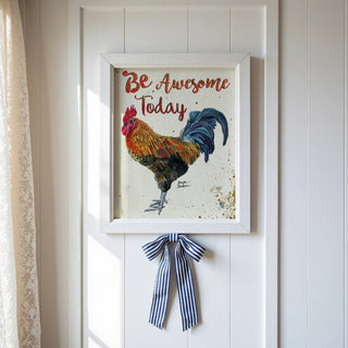 Be Awesome Rooster Art Print - Farmhouse Chicken Bird