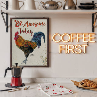 Be Awesome Rooster Art Print - Farmhouse Chicken Bird