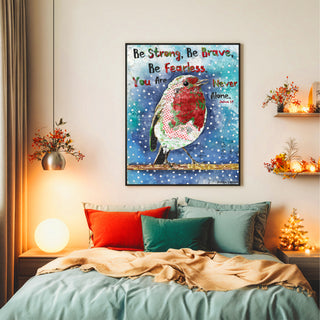 Be Brave Christmas Bird Art Print