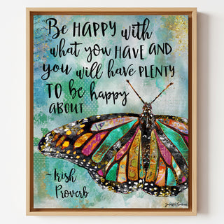 Be Happy Butterfly Art Print