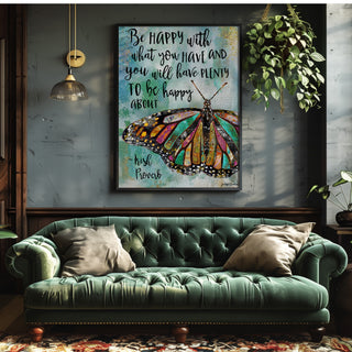 Be Happy Butterfly Art Print
