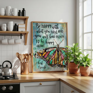 Be Happy Butterfly Art Print