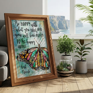 Be Happy Butterfly Art Print