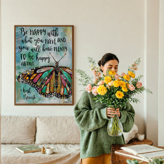 Be Happy Butterfly Art Print