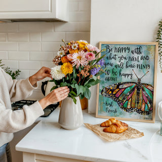 Be Happy Butterfly Art Print