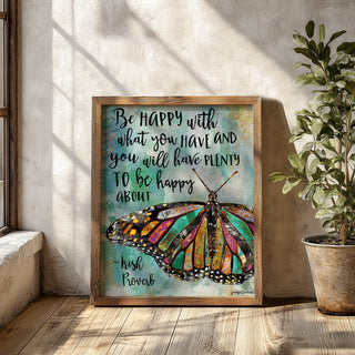 Be Happy Butterfly Art Print