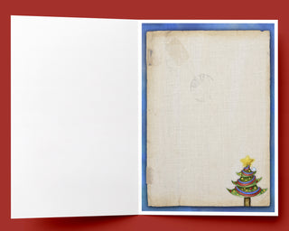 Believe Santa Greeting Card - Christmas Sheep, Stars & Birds