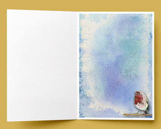 Be Brave Christmas Bird Greeting Card - Watercolor Winter Nature Art