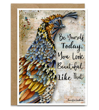 You Look Beautiful Quail Greeting Card - Blank Artist Notecard - Bird