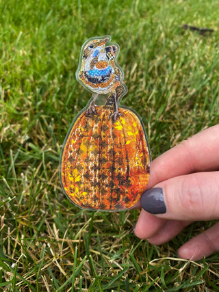 Bird And Pumpkin Autumn Vibes Sticker