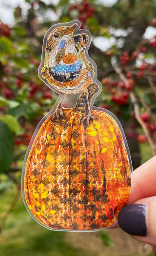 Bird And Pumpkin Autumn Vibes Sticker