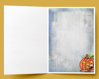 Birdies & Birdhouses Greeting Card - Cute Halloween Art