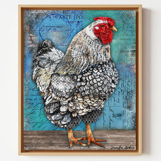 Artiste Hen Art Print  - Blue Edition