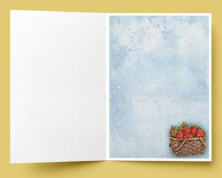 Good Vibes & Sweet Strawberries Greeting Card - Summer Sunflowers