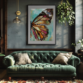 Blue Skies Butterfly Wing Art Print
