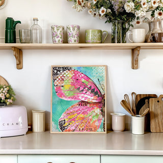 Blushing Butterfly Wing Art Print