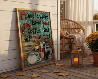 Brew Home Art Print - Coffee & Tea Quote Decor