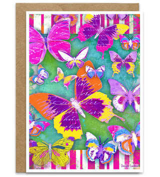 Butterfly Dream Greeting Card - Bright Butterflies Art