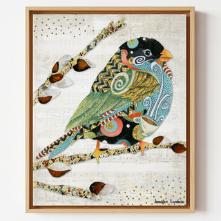 Cafe Swirly Bird Art Print - Watercolor Woodland Coffee Nature
