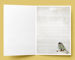 Cafe Swirly Bird Greeting Card - Blank Art Notecard