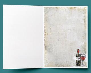 Cheers To You Greeting Card - Congratulations Red Wine Art