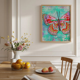 Cherry Mint Butterfly Art Print - Bright & Happy Home