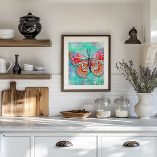 Cherry Mint Butterfly Art Print - Bright & Happy Home