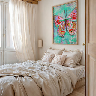 Cherry Mint Butterfly Art Print - Bright & Happy Home