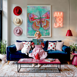 Cherry Mint Butterfly Art Print - Bright & Happy Home