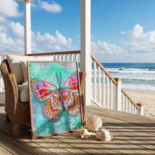 Cherry Mint Butterfly Art Print - Bright & Happy Home