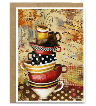 Coffee Cups Divine Greeting Card - Four Season Art