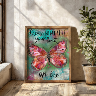 Create Heart Butterfly Art Print