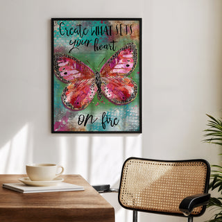 Create Heart Butterfly Art Print