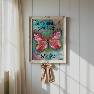 Create Heart Butterfly Art Print