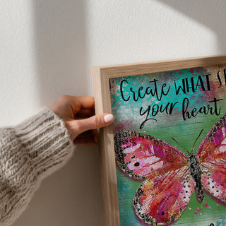 Create Heart Butterfly Art Print