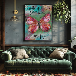 Create Heart Butterfly Art Print